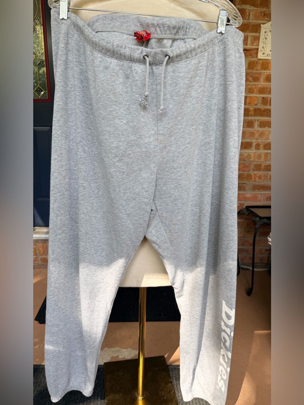 Dickies 2X Gray Logo Fleece Sweatpants Streetwear Skater Workwear Unisex